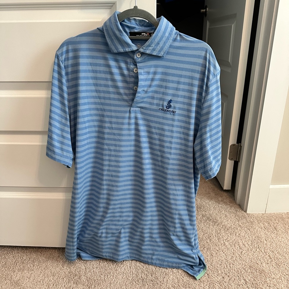 Men’s striped golf polo from Chileno Bay Club
